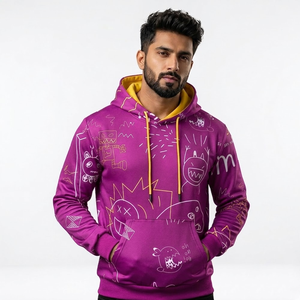 Sweat-shirts pour hommes au design populaire, logo imprimé personnalisé, style décontracté, 100% coton, tissu uni, sweat-shirts pour hommes - Product Image 4