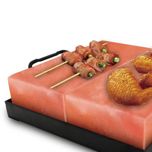 Bloque de Sal Cristalina en Oferta, Losas de Sal Natural, Azulejos Rosados, Sal del Himalaya para Cocinar con Soporte Metálico 30*20*5cm - Product Image 1