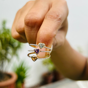 14K Gold Heart-Shaped <b>Citrine</b> <b>Ring</b> with Prong Setting - Product Image 5