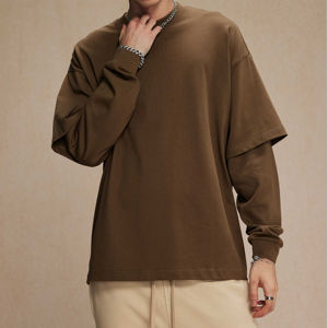 เสื้อยืดโอเวอร์ไซส์ผู้ชาย แขนยาว ทรงหลวม ผ้าฝ้าย 100% คุณภาพพรีเมียม ออกแบบทันสมัย ผลิตตามสั่ง ยั่งยืน - Product Image 6