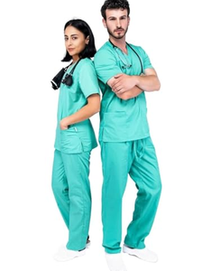 Tenue médicale unisexe en tissu Spandex tissé personnalisé, avec détection d'aiguilles, uniforme professionnel extensible et confortable pour infirmières hospitalières - Product Image 5