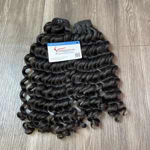 ผมต่อสีดำหยักลึกแบบไม่หลุดลอนผมหยิก100% ผมคนเวียตนาม2025 - Product Image 3