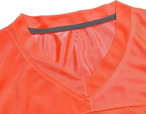 Camiseta Deportiva de Malla para Mujer, Cuello en V, Manga Corta, Ligera, Antibacteriana, Bordada, de Poliéster, para Fútbol - Product Image 3
