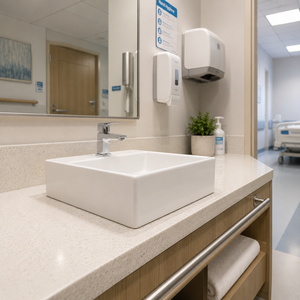 Lavabo de Cerámica Moderno Minimalista para Baño, Montado en el Suelo, Rectangular, Superficie Lisa, Blanco, 410x310x120mm, 5 Años de Garantía - Product Image 5
