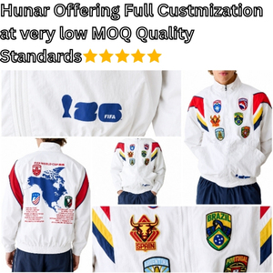 Premium White Woven Nylon <b>Jacket</b> | Official 2026 Tournament Edition Wholesale Sportswear Custom <b>Track</b> & Stadium - Product Image 5