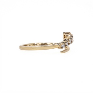 14K Yellow Gold 0.38CT E Color VS1 Open Wedding Band Lab Grown Diamond Bypass Setting Gap Wedding <b>Ring</b> Womens Cuff <b>Stacking</b> Band - Product Image 5