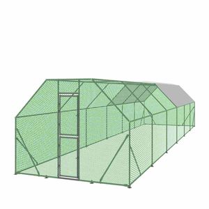 Recinto per Polli in Acciaio Zincato da 400 Piedi Quadrati 10FT X 40FT con Cancello Bloccabile e Rete Rivestita in PVC TMG CRS1040 - Product Image 1