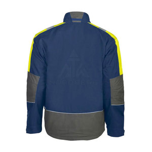 Wholesale Breathable Reflective Hi Visibility <b>Work</b> <b>Overalls</b> Full Sleeve Button Collar Solid Color Safety Wear Side Pockets - Product Image 2