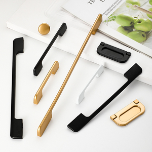 Black Bullet-Shape Extended Aluminum Alloy Handles for Wardrobe Drawer Cabinet <b>Doors</b> Furniture <b>Knobs</b> - Product Image 3