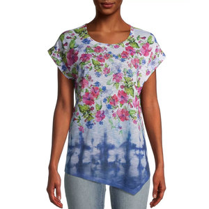 Camiseta de Sublimación 2025, Último Modelo, con Estampado por Sublimación, Personalizable con Logotipo, Cuello Redondo, Manga Corta, de Poliéster Liso, para Mujer - Product Image 1