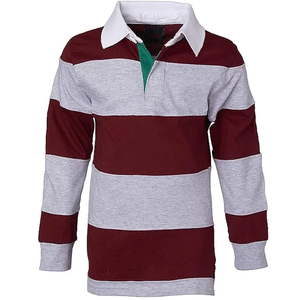 Camiseta de Rugby a Rayas de Manga Larga Personalizada, Transpirable, de Algodón, Estilo Clásico, Ropa Deportiva para Niños, Uniforme Escolar - Product Image 4