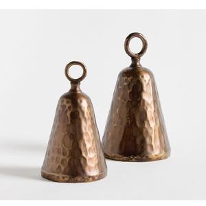 Juego de campanas decorativas de latón martillado de diseño vintage para decoración rústica del hogar y estilo clásico de temporada a precios razonables. - Product Image 1