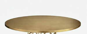 Modern <b>Round</b> Coffee <b>Table</b> with Golden Color Metal Top and Mughal Inspired Lattice <b>Gold</b> Base for Living Room Villa Furniture - Product Image 2