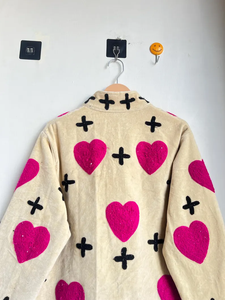 Veste kimono en velours de coton 100% faite à la main |   Automne/Hiver Respirant Écologique Séchage Rapide Anti-Plis Col Rond Matelassé - Product Image 3