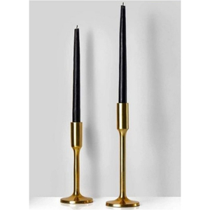 Porte-bougie conique texturé doré, style moderne minimaliste, en métal, support de bougie en forme de tulipe pour centre de table de mariage - Product Image 4