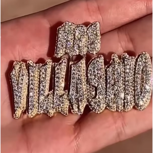 Colgante de Letra 3D Personalizado con Nombre en Oro Sólido y Plata 925, con Moissanita D VVS, Estilo Hip Hop, para Hombre y Mujer - Product Image 1