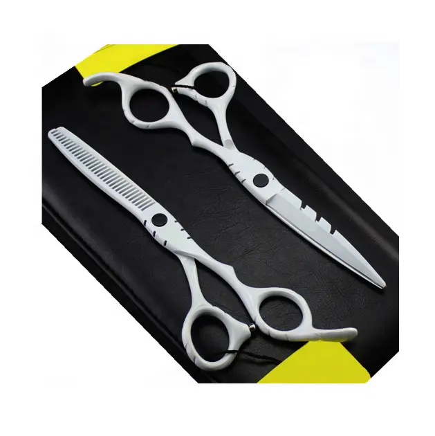 Набор из 2 Профессиональных Ножниц Для парикмахерской высокого качества, набор ножниц белого цвета с чехлом из искусственной кожи по оптовой цене
