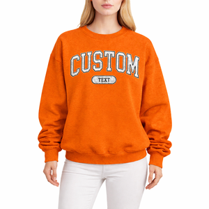 Sudadera de Invierno Naranja para Mujer, Diseño Personalizado, Corte Holgado, Cuello Redondo, Estilo Casual, Alta Calidad, 100% Algodón, Felpa Suave - Product Image 3