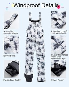 Pantalones de Nieve Impermeables y Cortavientos al por Mayor, Overoles de Esquí Ajustables para Hombre y Mujer, Ropa Deportiva de Invierno Personalizada OEM ODM - Product Image 1