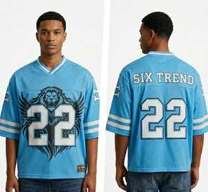 เสื้อเจอร์ซีย์สตรีทแวร์ตาข่ายขนาดใหญ่พิเศษ สไตล์อเมริกันฟุตบอล วินเทจ ระบายอากาศได้ดี สำหรับผู้ชาย รับผลิตเสื้อผ้าแบรนด์ส่วนตัว - Product Image 1