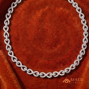 Collier en argent sterling 925 avec moissanite, chaîne fine tendance, design maillon infini, style pendentif élégant New York City - Product Image 5
