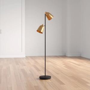 Lampe de sol en marbre de luxe avec base dorée et abat-jour en lin pour un salon élégant, décoration intérieure d'hôtel - Product Image 2