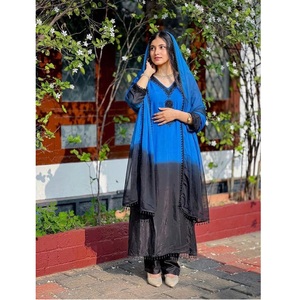 Conjunto de Kurti de Seda Crepé Francesa Elegante y Bordada, con Dupatta de Diseño, para Mujer, Ideal para Fiestas y Eventos Tradicionales - Product Image 1