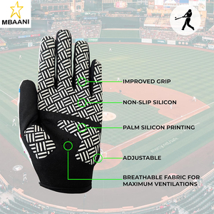 ถุงมือตีเบสบอลสำหรับเด็กและผู้ใหญ่ชายหญิง - ถุงมือตีซอฟต์บอลแบบมีแผ่นรองพร้อมซิลิโคนกันลื่นที่ฝ่ามือ ระบายอากาศได้ดี - Product Image 2