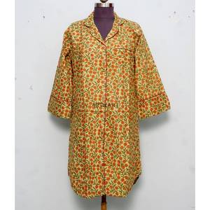 Robe longue artisanale en coton indien à imprimé floral pour femmes et filles, chemise de nuit maxi douce et confortable, idéale pour mariée, vente en gros - Product Image 4