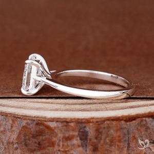 Bague de fiançailles solitaire en diamant de laboratoire taille princesse 2 carats en or blanc 10 carats certifiée IGI, cadeau de mariage, bague de mariée - Product Image 2