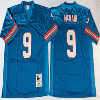 Maillots de football vintage 1 Warren Moon 34 Earl Campbell 9 Steve McNair 74 Bruce Matthews Bleu Blanc Hommes Séchage rapide Toutes saisons