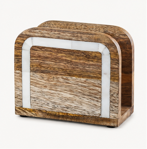 Porta Servilletas de Madera de Mango Hecho a Mano, Diseño de Lujo con Incrustaciones de Hueso, Moderno y Ecológico, para Mesa, Hogar, Hotel, Restaurante - Product Image 5