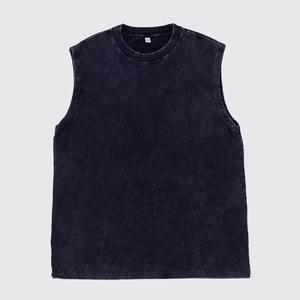 <b>Men</b> Workout Tank Tops Athletic Gym Wear Sleeveless <b>Singlet</b> Distressed Vintage Acid Wash Oversize Fitness Training Vest - Product Image 5