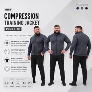 Plus Size Men's Training <b>Jackets</b> Muscle Fit Gym Compression <b>Jackets</b> Men Custom Printed Polyester Full Zipper Men Workout <b>Jacket</b> - Product Image 4