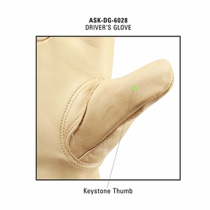 Leather <b>Driver</b> <b>Gloves</b> Unisex Beige Cowhide Grain Leather Heat Resistant Industrial Safety Hand Protection Soft and Comfortable - Product Image 2