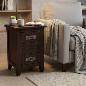 Mesa de Centro Moderna y Resistente con 2 Cajones, Madera de Caucho Blanca y MDF para Muebles de Sala de Estar, Marca PKP - Product Image 3