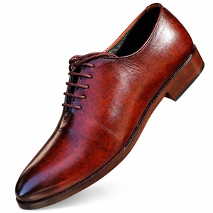 <b>Men</b>’s Reddish Brown Leather Oxford Shoes with Glossy Finish and Lace-Up Design - Product Image 3
