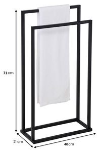 Porte-serviettes en métal noir robuste en acier inoxydable pour serviettes de bain, accessoires de salle de bain disponibles au prix le plus bas - Product Image 2