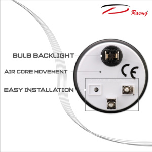 Nueva condición 52mm para medidor automático Lente plana negra Borde de placa frontal impermeable Universal 12V VDC 8 ~ 16V IP65 Fabricado para 8 ~ 16V - Product Image 5