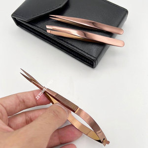 Ciseaux à sourcils en acier durable couleur or rose, à pointe inclinée et affûtée, pour la mise en forme des sourcils, outils cosmétiques - Product Image 2