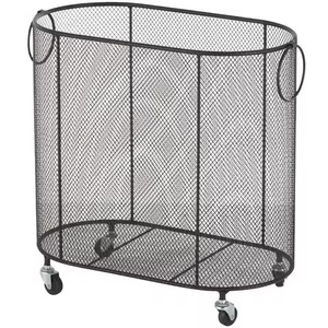 Copper Tone Rose Gold Wire Laundry <b>Basket</b> <b>Large</b> Round Metal Mesh Clothes Storage Hamper Bin Container with Handles - Product Image 6