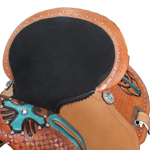 Selle de cheval en cuir de style western avec arceau en bois et quincaillerie en laiton pour l'équitation sur sentier - Product Image 3