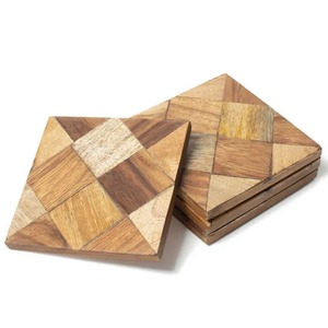 Posavasos de Resina y Madera con Diseño de Tablero de Ajedrez, Cuadrados, Modernos, Ecológicos, Hechos a Mano, Duraderos, para Cocina y Comedor - Product Image 3