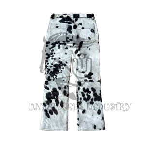 Pantalones Cargo de Cuero Vacuno Negro Blanco - Product Image 5