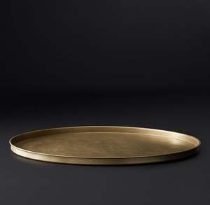 Plateau de service en laiton Royal Design pour une expérience culinaire de luxe avec gravure florale détaillée - Product Image 3