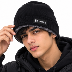 Trending Fleece Lined and Ribbed Knit designer beanies Custom Patch Logo Warm <b>Winter</b> <b>Cap</b> Unisex Streetwear Fashion Hat Wholesale - Product Image 1