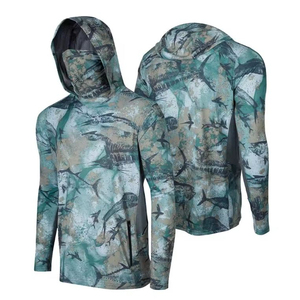 Sudadera con Capucha de Pesca para Hombre, Manga Larga, Protección UV UPF 50, Estampado de Camuflaje, Cierre Frontal con Cremallera, Logotipo, Secado Rápido, Anti-UV - Product Image 6
