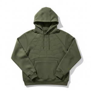 Sudadera Premium con Bordado de Araña y Estampado de Telaraña, Estilo Urbano, 65% Poliéster 35% Algodón, Felpa Gruesa, Sublimación, Invierno - Product Image 2