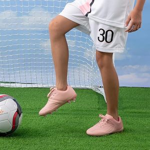 Chaussures de football synthétiques roses pour filles avec semelle extérieure en TPU, baskets de soccer respirantes avec doublure en maille et crampons, chaussures de sport d'été - Product Image 5