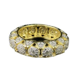 Diseñador de lujo de moda 14K chapado en oro CZ diamante banda anillo de compromiso joyería de declaración de las mujeres - Product Image 1